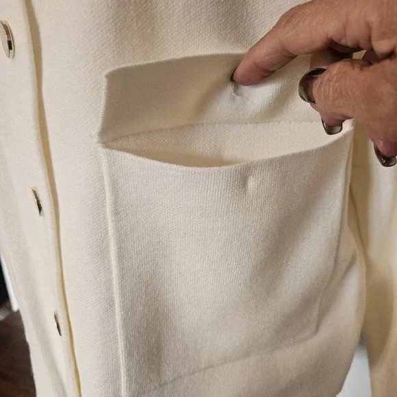 Marc New York Ladies Ivory Classic Cardigan Sweater With Gold Buttons - NWT - Picture 5 of 13